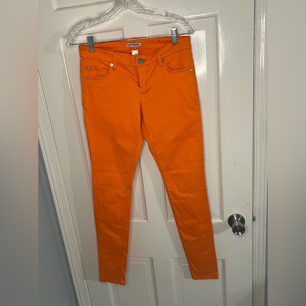 Express Bright Orange Denim Pants
